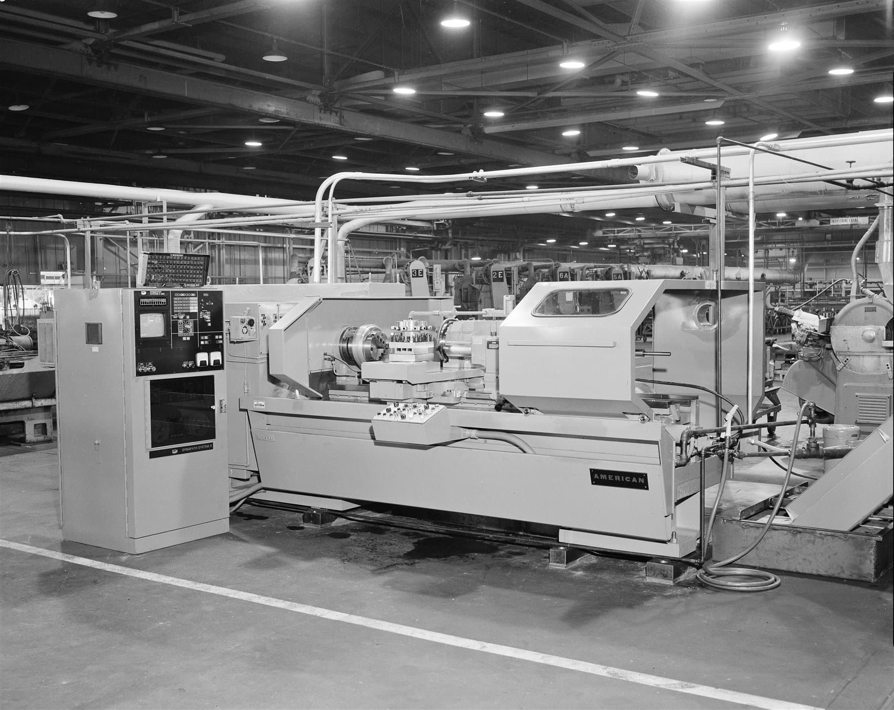 Computer numerical control lathe in a metal fabrication plant